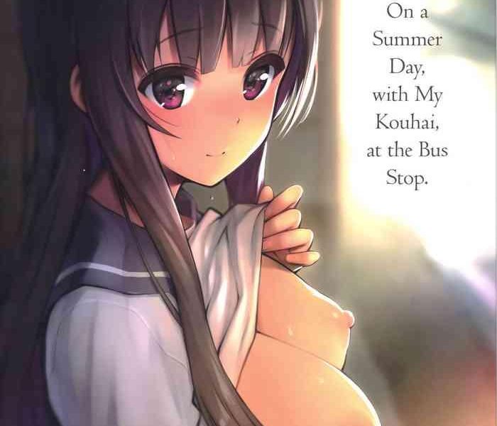 natsu no hi kouhai to bus tei de on a summer day with my kouhai at the bus stop cover